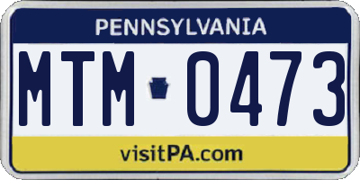PA license plate MTM0473
