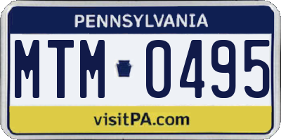 PA license plate MTM0495