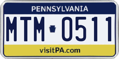PA license plate MTM0511