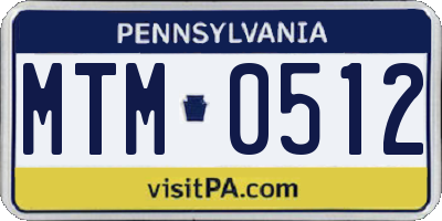 PA license plate MTM0512