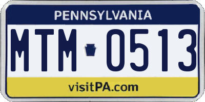 PA license plate MTM0513