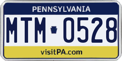 PA license plate MTM0528