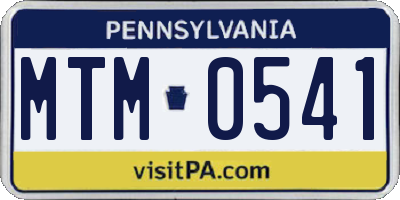 PA license plate MTM0541