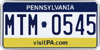 PA license plate MTM0545