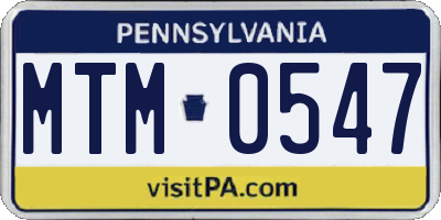 PA license plate MTM0547