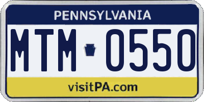 PA license plate MTM0550