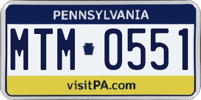 PA license plate MTM0551