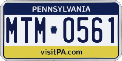 PA license plate MTM0561