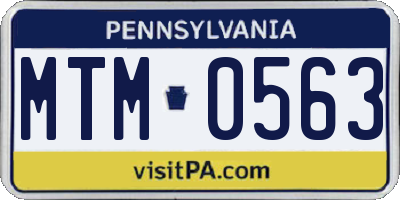 PA license plate MTM0563