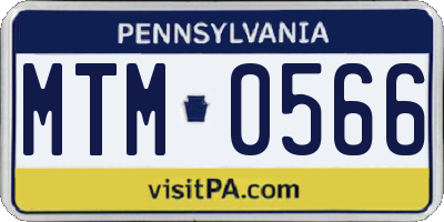 PA license plate MTM0566