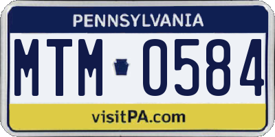 PA license plate MTM0584