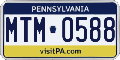 PA license plate MTM0588