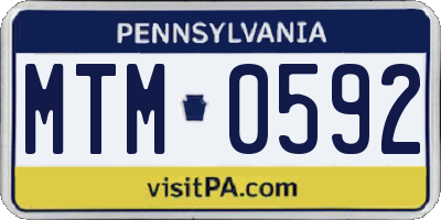 PA license plate MTM0592
