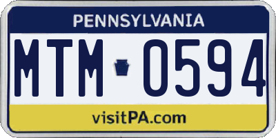 PA license plate MTM0594