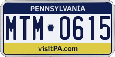 PA license plate MTM0615