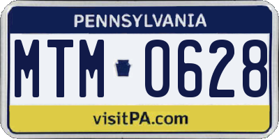 PA license plate MTM0628