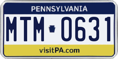 PA license plate MTM0631