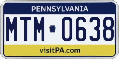 PA license plate MTM0638