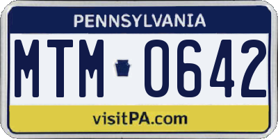 PA license plate MTM0642
