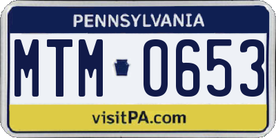 PA license plate MTM0653