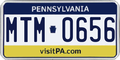 PA license plate MTM0656
