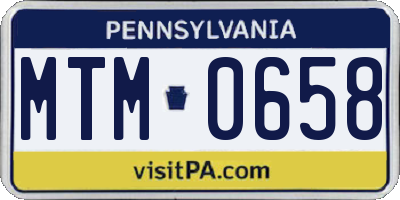 PA license plate MTM0658