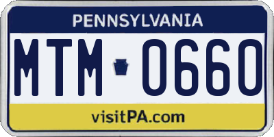 PA license plate MTM0660