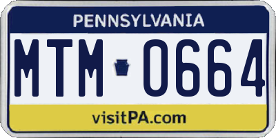 PA license plate MTM0664