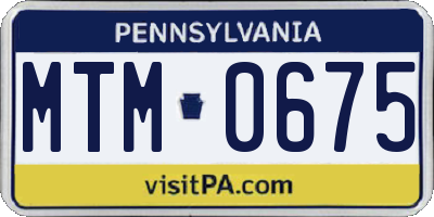 PA license plate MTM0675