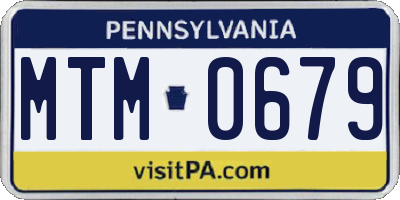 PA license plate MTM0679