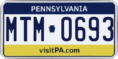 PA license plate MTM0693