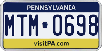 PA license plate MTM0698
