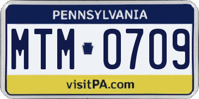 PA license plate MTM0709
