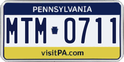 PA license plate MTM0711