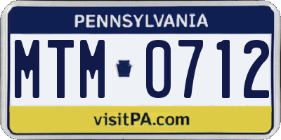 PA license plate MTM0712