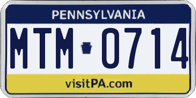 PA license plate MTM0714