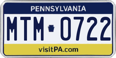 PA license plate MTM0722