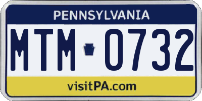 PA license plate MTM0732
