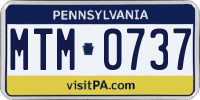 PA license plate MTM0737