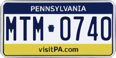 PA license plate MTM0740
