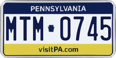 PA license plate MTM0745