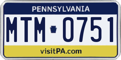 PA license plate MTM0751