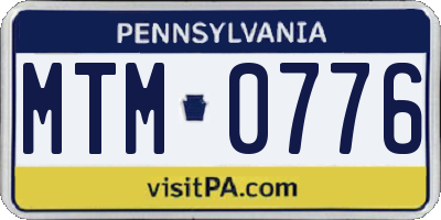 PA license plate MTM0776