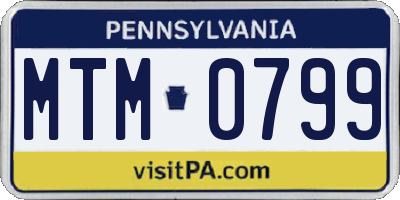 PA license plate MTM0799