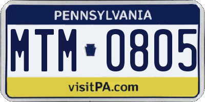 PA license plate MTM0805