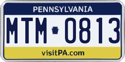 PA license plate MTM0813