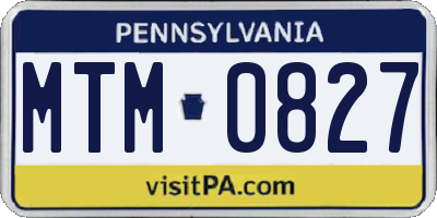 PA license plate MTM0827