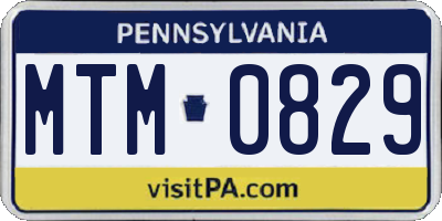 PA license plate MTM0829