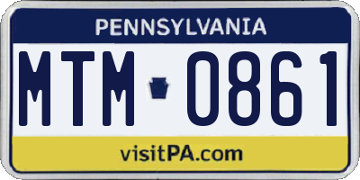 PA license plate MTM0861