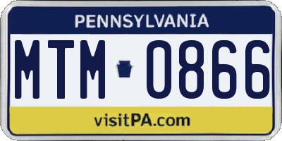 PA license plate MTM0866